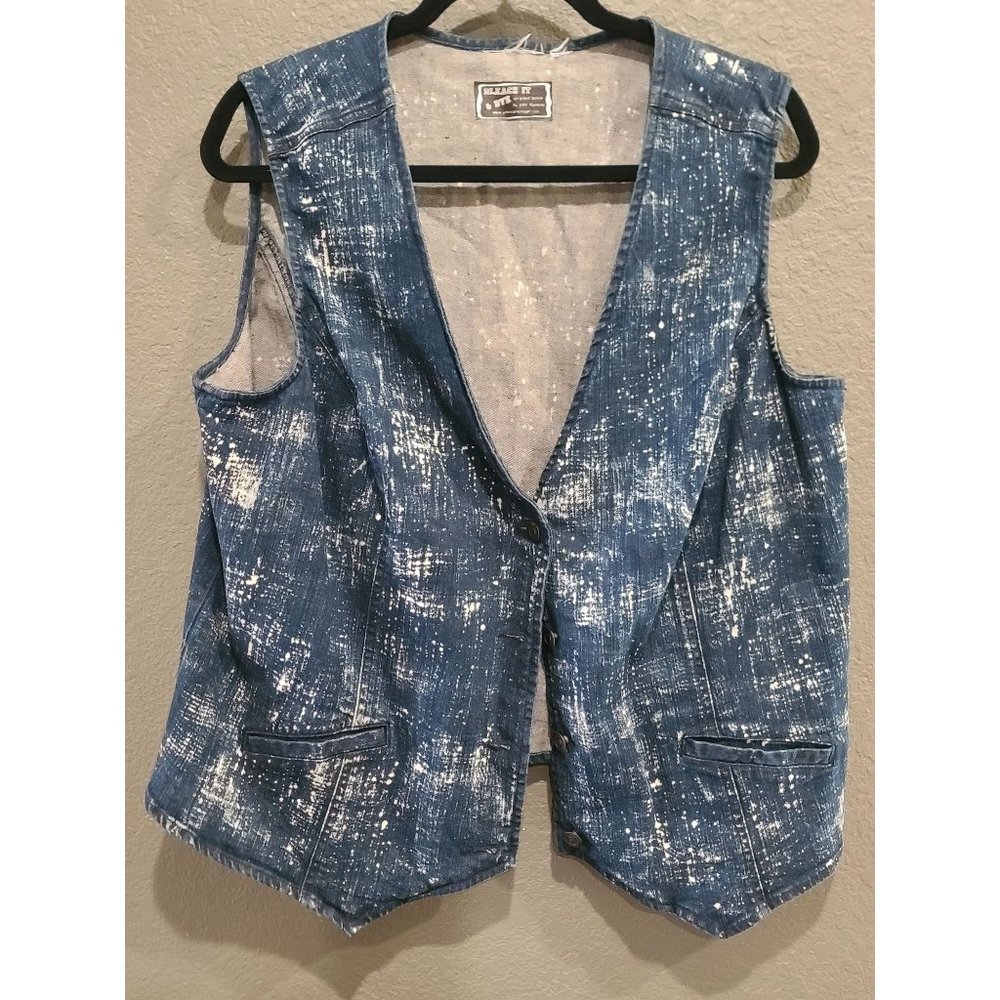 Bleach It & Dye by John Rankine Denim button up vest